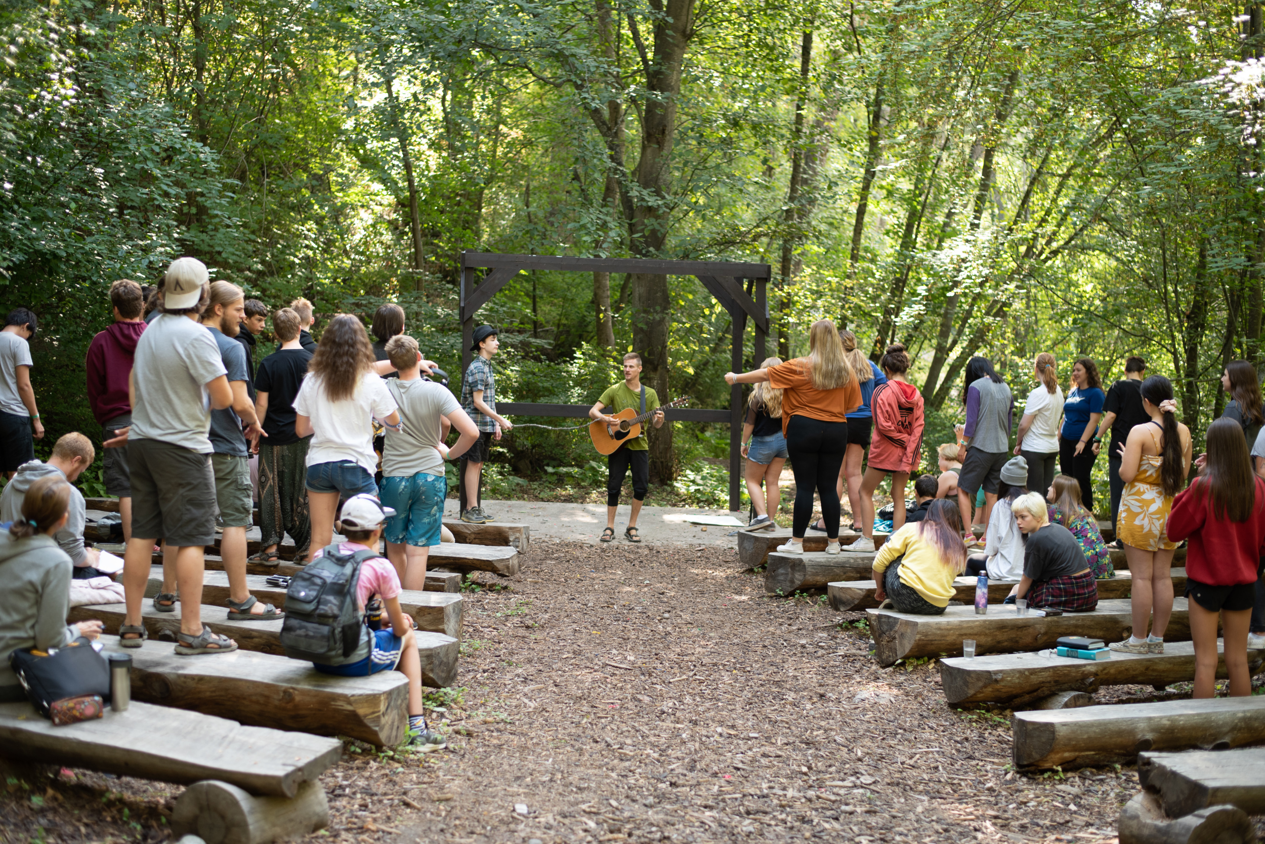 T.O.M (outside presenting space with benches)